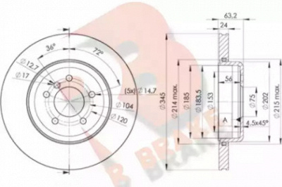 R BRAKE 78rbd23403 -  Тормозной диск